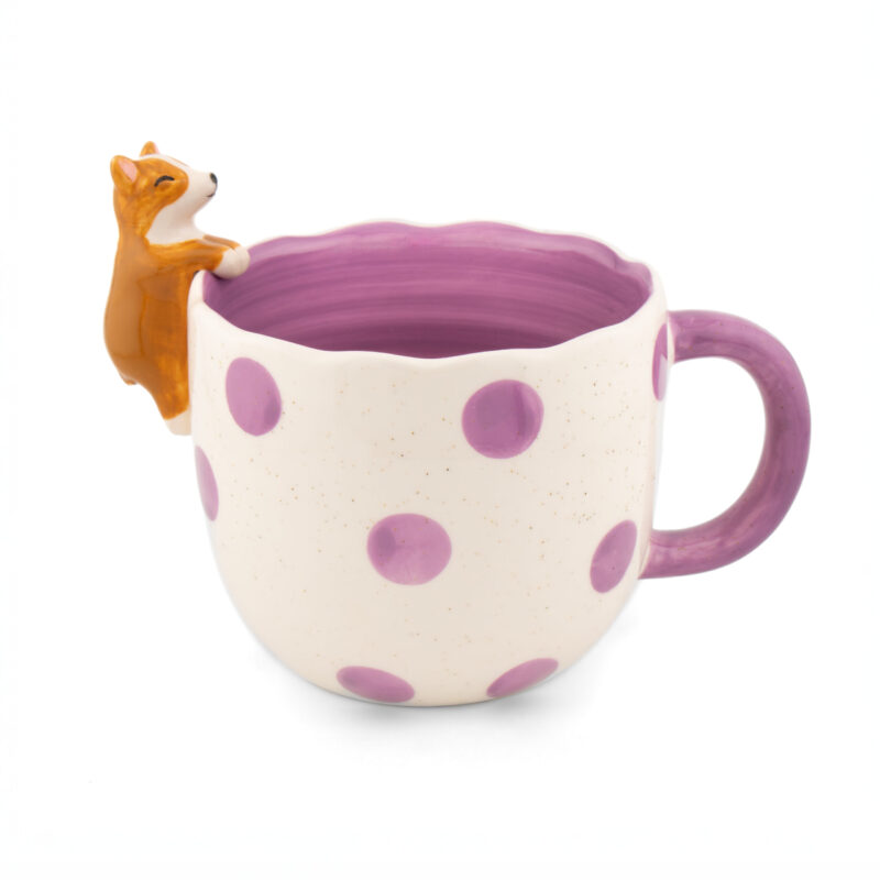 Taza de Cerámica Corgi Colgando | Sass & Belle