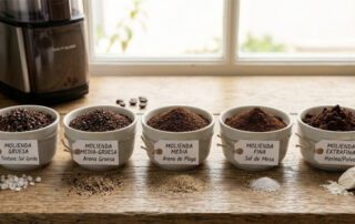 Apariencia visual de los tipos de molienda para café